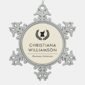 Aangepaste Elegante Apotheker Apotheek Tech Person Tin Sneeuwvlok Ornament (Voorkant)