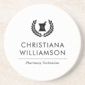 Aangepaste Elegante Apotheker Apotheek Tech Person Zandsteen Onderzetter (Voorkant)