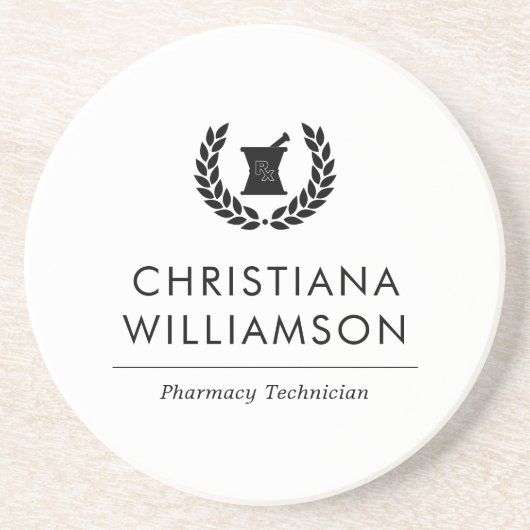 Aangepaste Elegante Apotheker Apotheek Tech Person Zandsteen Onderzetter (Voorkant)