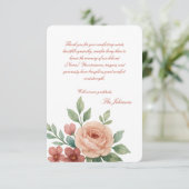 Aangepaste Elegante Aquarel Rouw Dankkaart Bedankkaart (Staand voorkant)