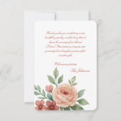 Aangepaste Elegante Aquarel Rouw Dankkaart Bedankkaart (Voorkant)
