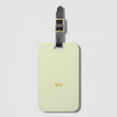Aangepaste Elegante Beige Monogram Bagagelabel (Voorkant (verticaal))