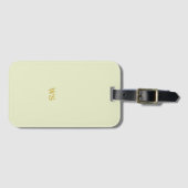 Aangepaste Elegante Beige Monogram Bagagelabel (Voorkant (horizontaal))