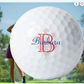 Aangepaste Elegante Bloem Naam en Monogram Golfballen