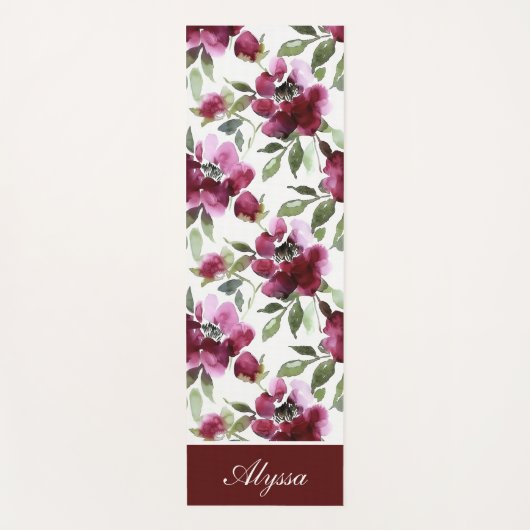 Aangepaste Elegante Bloemen Yoga Mat (Voorkant)