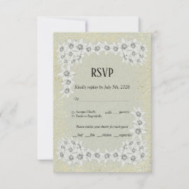Aangepaste elegante bloemengouden RSVP-kaart voor RSVP Kaartje