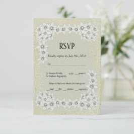 Aangepaste elegante bloemengouden RSVP-kaart voor  RSVP Kaartje