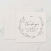 Aangepaste Elegante Bloemenkrans Trouw Dankjewel Bedankkaart (Voorkant / Achterkant)