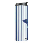 Aangepaste elegante bloemenstrepen monochromatisch thermosbeker (Gedraaid links)