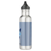 Aangepaste elegante bloemenstrepen monochromatisch waterfles  (Rechts)