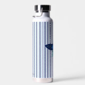 Aangepaste elegante bloemenstrepen monochromatisch waterfles (Rechts)