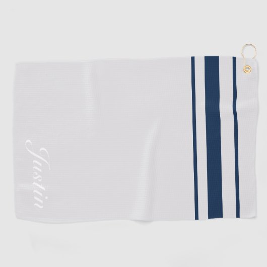 Aangepaste elegante blu-strepen voor de marine golfhanddoek (Horizontaal)