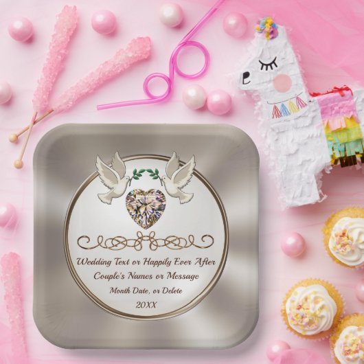 Aangepaste, elegante Borden voor weddenschappen, a Papieren Bordje (Feest)