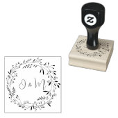AANGEPASTE ELEGANTE BOTANISCHE BLADERWERK CIRKELBR RUBBERSTEMPEL (Gestempeld)