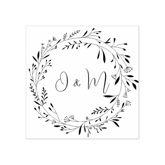 AANGEPASTE ELEGANTE BOTANISCHE BLADERWERK CIRKELBR RUBBERSTEMPEL (Afrduk)