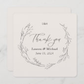 Aangepaste Elegante Botanische Krans Bruiloft Beda Bedankkaart (Voorkant / Achterkant)