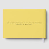 Aangepaste Elegante Boter Gele Brieven aan de Brui Gastenboek (Achterkant)