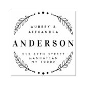 Aangepaste Elegante bruiloft krans retour adres Zelfinktende Stempel (Design)