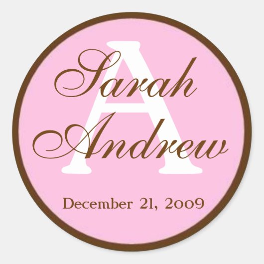 Aangepaste Elegante Bruiloft Stickers (Voorkant)