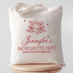 Aangepaste Elegante Calligrafie Bachelorette Feest Tote Bag