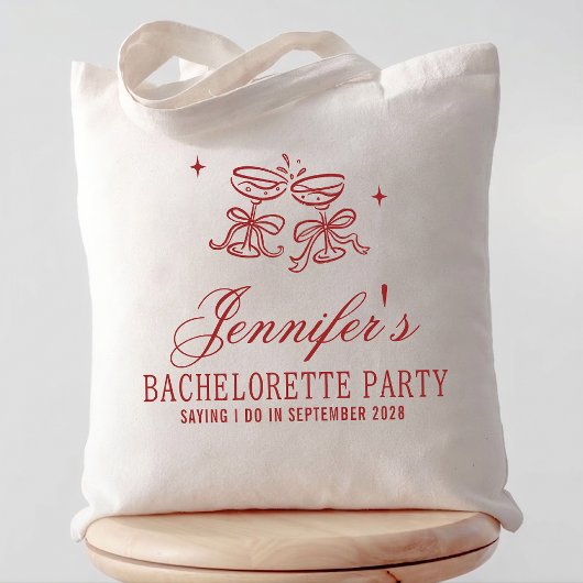 Aangepaste Elegante Calligrafie Bachelorette Feest Tote Bag