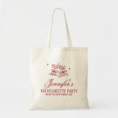 Aangepaste Elegante Calligrafie Bachelorette Feest Tote Bag (Voorkant)