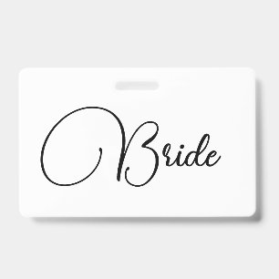 Aangepaste Elegante Calligrafie Bruid Bachelorette Badge