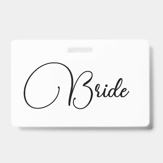 Aangepaste Elegante Calligrafie Bruid Bachelorette Badge (Voorzijde)