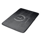 Aangepaste Elegante Chic Monogram Naam Initiaal Zw Badmat (Gekanteld)