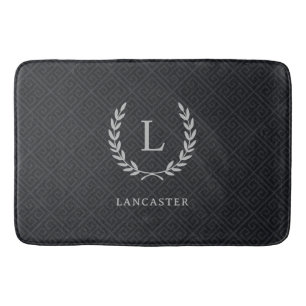 Aangepaste Elegante Chic Monogram Naam Initiaal Zw Badmat