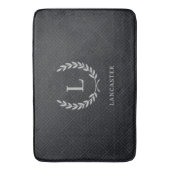 Aangepaste Elegante Chic Monogram Naam Initiaal Zw Badmat (Voorkant Verticaal)