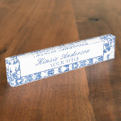 Aangepaste Elegante Chinoiserie Naambordje (Zijkant)