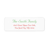 Aangepaste Elegante Christmas Mail Return Adres La Etiket (Voorkant)