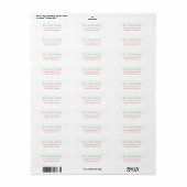 Aangepaste Elegante Christmas Mail Return Adres La Etiket (Full Sheet)