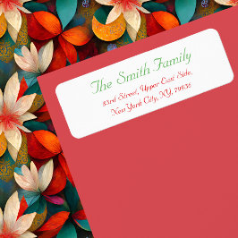 Aangepaste Elegante Christmas Mail Return Adres La Etiket