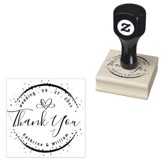 AANGEPASTE ELEGANTE CIRKEL SCHATTIGE HART ELEGANT RUBBERSTEMPEL (Gestempeld)