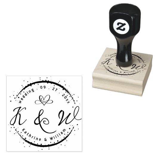 AANGEPASTE ELEGANTE CIRKEL SCHATTIGE HART ELEGANTE RUBBERSTEMPEL (Gestempeld)