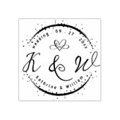 AANGEPASTE ELEGANTE CIRKEL SCHATTIGE HART ELEGANTE RUBBERSTEMPEL (Afrduk)