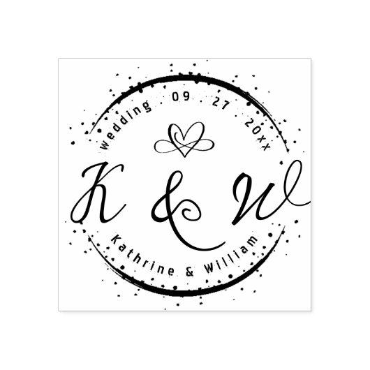 AANGEPASTE ELEGANTE CIRKEL SCHATTIGE HART ELEGANTE RUBBERSTEMPEL (Afrduk)