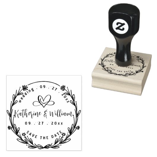 AANGEPASTE ELEGANTE CIRKEL SCHATTIGE HART ELEGANTE RUBBERSTEMPEL (Gestempeld)