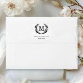 Aangepaste Elegante Crest Monogram Huwelijk Rubberstempel