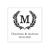 Aangepaste Elegante Crest Monogram Huwelijk Rubberstempel (Afrduk)