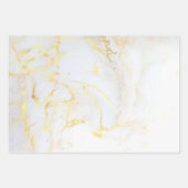 Aangepaste Elegante Eenvoudige Gouden Marmeren Sja Inpakpapier Vel (Voorkant)