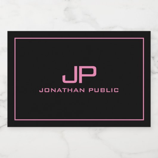 Aangepaste Elegante Eenvoudige Sjabloon Monogram I Sparkling Wijnetiket (Enkel label)