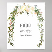 Aangepaste Elegante Eettafel Roos Shower Poster (Voorkant)