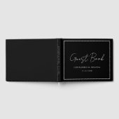 Aangepaste Elegante en moderne zwarte witte bruilo Gastenboek (Volledig)