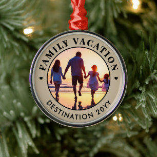 Aangepaste elegante familie vakantie Familie rei Metalen Ornament