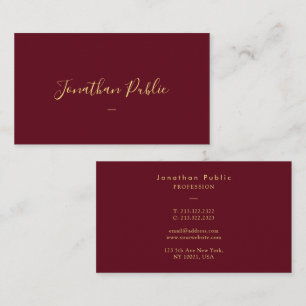 Aangepaste Elegante Faux Gold Calligraphy Script T Visitekaartje
