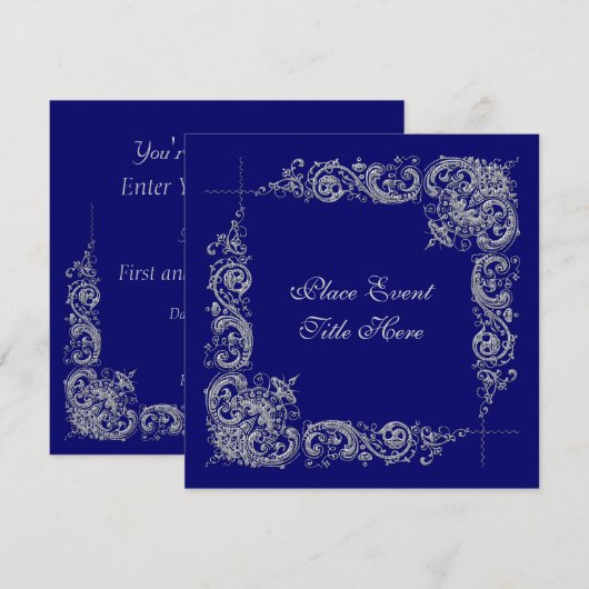 Aangepaste elegante feestelijke uitnodiging (Voorkant / Achterkant)