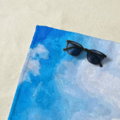 Aangepaste elegante flamingo op het strand Waterve Strandlaken (In situ)